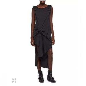 ALLSAINTS Riviera Devo Gathered Jersey Dress (Small)